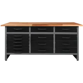 Ondis24 Werkbank Edelstahl 160 x 85 x 60 cm schwarz