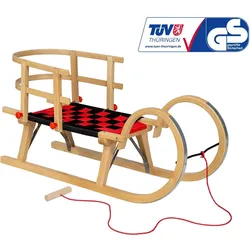 Holzschlitten AD322 95CM + AD302 Holzlehne + AD300 Schnur braun NO SIZE