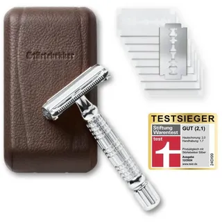 Störtebekker Shaving Accessories Störtebekker® Rasierhobel Herren Hamburg - Rasierset mit 10 Rasierklingen & Leder-Etui - Nassrasierer Herren inkl. Reise-Etui mit Spiegel - *TESTSIEGER* Stiftung Warentest (12/2024)