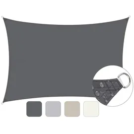 sunula Sonnensegel Balkon Polyester UV Schutz Sonnenschutz Terrasse Garten Rechteckig, Anthrazit 3 x 4 m