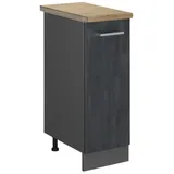 Vicco Apothekerschrank R-Line Schwarz Beton Anthrazit 30 cm mit Arbeitsplatte Eiche