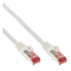 S/FTP (PiMf) Cat.6 Patchkabel 10m 250MHz, PVC, Kupfer, weiß