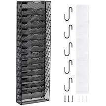 Vevor Wand Zeitungshalter 1 Stk. Prospekthalter mit 16 Fächern, wandmontierter Organizer Zeitungsständer aus Metall, Magazinhalter für Zeitschriften Papier und Dokumente Aktenablage für Büro