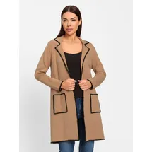 Heine Strickmantel in camel-schwarz-gemustert | Gr.: 38