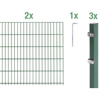 GAH Alberts Alberts Doppelstabmatten-Grundset 4 m 200 x 140 cm 6/5/6 grün