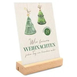 Brunnen Verlag Gießen Wir feiern Weihnachten Adventskalender mit Holzaufsteller