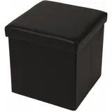 Echtwerk Hocker mit Stauraum Store Cube EW-SW-0410 schwarz Kunstleder, 1 St.
