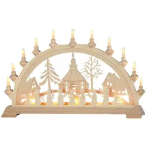 KWO Olbernhau 62003 Schwibbogen Seiffner Kirche mit Kurrende, 65 x 40 cm