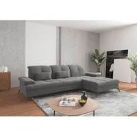 Sit & More Ecksofa, Grau, Textil, 4,5-Sitzer, Ottomane rechts, L-Form, 279x185 cm, Goldenes M, Oeko-Tex® Standard 100, Made in Europe, DGM-Klimapakt, Rücken echt, Armteil links, rechts, Wohnzimmer, Sofas & Couches, Wohnlandschaften, Ecksofas