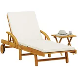 Sonnenliege Gartenliege Relaxliege Strandliege Liege Massivholz Akazie