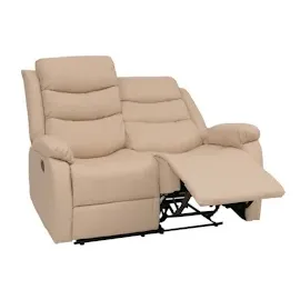 Mendler 2er Kinosessel HWC-O62, Relaxsessel Fernsehsessel mit Armlehne, Liegefunktion Kunstleder ~ creme