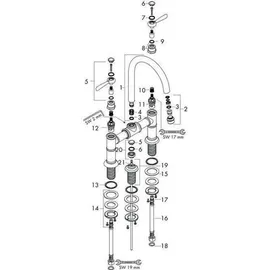 Hansgrohe Montreux Zweigriff Waschtischarmatur Edelstahl Optic
