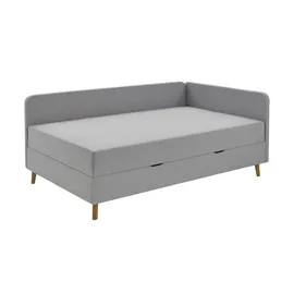 deinbett Polsterliege mit Bettkasten ¦ grau ¦ Maße (cm): B: 130 H: 84