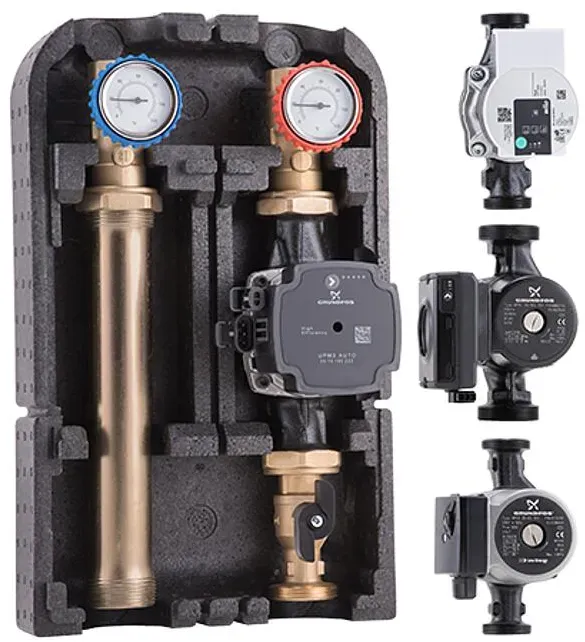 Barberi Direkte Pumpengruppe - reversibel - DN 25 - ohne Überströmventil- Anschlüsse, UPML AUTO 25-105 180 G 1 1/2'' AG-G 1'' IG