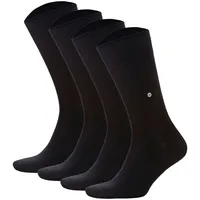 Burlington Herren Socken Everyday 4er Pack - Baumwolle, Uni, Onesize, 40-46 Schwarz