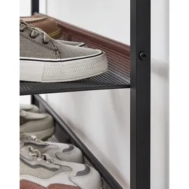 VASAGLE Schuhregal 75 x 93 x 28 cm vintagebraun-tintenschwarz / braun-schwarz