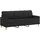 vidaXL 3-Sitzer-Sofa Schwarz 180 cm Stoff