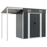 vidaXL Gartenhaus mit Schleppdach Anthrazit 277x110,5x181 cm Stahl