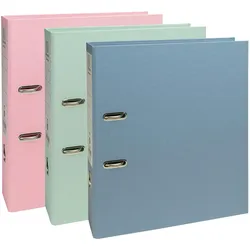 Exacompta 53239E 10x Ordner A4 Prem'Touch, Rückenbreite 80mm, Kollektion AutentiK - Farben sortiert