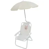 Kinder-Strandstuhl, Faltbar, Strandstuhl, Faltbar, für Kinder, Campingstuhl mit Sonnenschirm für Outdoor-Aktivitäten (Hase)