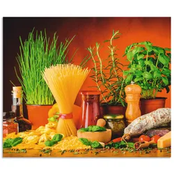 Küchenrückwand ARTLAND "Mediterranes und italienisches Essen", bunt, B:60cm H:50cm, Aluminium, Spritzschutzwände, Alu Spritzschutz mit Klebeband, einfache Montage