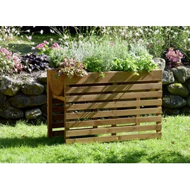 Dobar Doppelhochbeet 100 x 50 x 71 cm braun inkl. Pflanzfolie