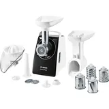 BOSCH - Compact Power Fleischwolf - 500W - Motor blockiert 1800W - 2 kg / mn - 3 Mahlgitter - Weiß / Schwarz