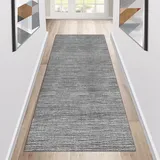 Siunwdiy Teppich Läufer Flur rutschfest Küchenläufer Waschbar Grau Modern Korridor Teppichläufer Lang Küchenteppich Für Küche Wohnzimmer Schlafzimmer Teppichläufer Meterware Anpassbar,Grau,50x140cm