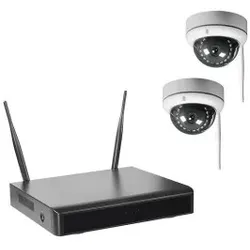 Indexa 26606 WLAN-NVR mit 2 Funk-Kuppelkameras 3MP 1TB Festplatte WR100-Serie, App WR100 SET D2