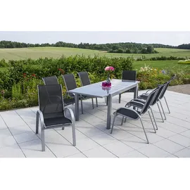 Merxx Amalfi Set 9-tlg. Tisch 220 x 90 cm schwarz