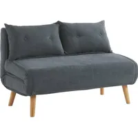 Vente-unique Schlafsofa 2-Sitzer - Stoff - Grau - VALERIO