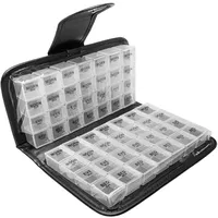 Tablettenbox 14 Tage 4 Fächer, Morgens Mittags Abends Große Medikamentenbox Wochendosierer, Tragbar Mehrfarbig Pillenbox mit Einfachem Offenem Design (Transparent)