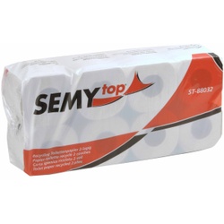 Toilettenpapier , 2-lagig, weiss, Geprägtes Klopapier aus recyceltem Papier, 1 Packung = 8 Rollen à 250 Blatt