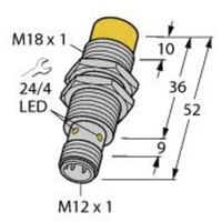 Turck Sensor nicht bündig NPN, Schließer NI12U-EM18-AN6X-H1141