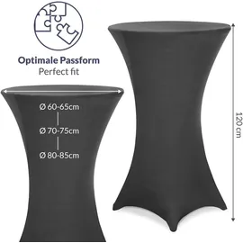 DETEX DETEX® Stehtisch Hussen Ø 60-65cm Verstärkter Fußbereich 30°C Waschbar Stehtischhussen Stretch Tisch Überzug