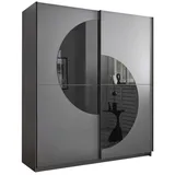 Livetastic Schiebetürenschrank, Graphit, Metall, 2 Fächer, 170.2x196.7x56 cm, Schlafzimmer, Kleiderschränke, Schwebetürenschränke