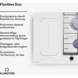 Klarstein MultiChef 4 Induktions- und Gaskochfeld 4 Kochzonen 2 Gasbrenner 2 Induktionsfelder FlexZone Weiß