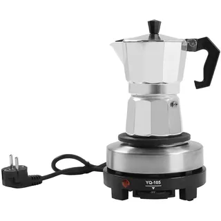 awolsrgiop Elektrische Espressokocher, 500W Mokkakanne mit Elektrische Heizplatte, für Gasherd & Induktion, Kochplatte für Espressokocher, Einstellbare Temperatur, für Espresso, Cappuccino