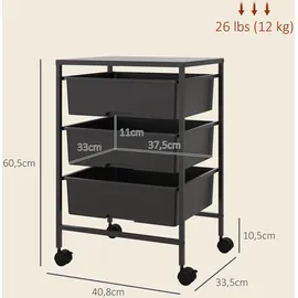 Homcom Rollwagen, Stahl, Kunststoff