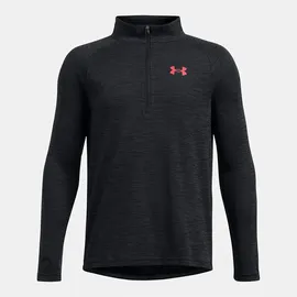 Under Armour Tech Textured Halbreißverschluss-langarm-t-shirt - Black / Racer Red - 14-16 Jahre