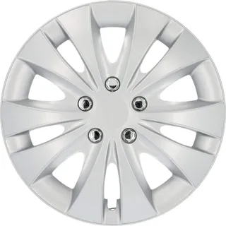 CARTREND Radzierblenden Storm 35 cm (14 Zoll) silber 4 Stück