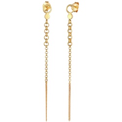 Elli Stecker Erbskette Plättchen Rund Trend 925 Silber goldfarben Damen 