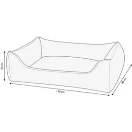 Nobby Hundesofa Calbu 120 x 80 cm grau