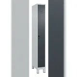 C+P Spind Classic PLUS, Füßen, 1 Abteil, HxBxT 195x25x50cm, Sicherheitsdrehriegel, Hellgrau/Anthrazit von PROREGAL