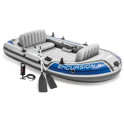 Intex Schlauchboot Excursion 4 Set inkl. Paddel & Pumpe, bis 500kg, 315x165x43cm
