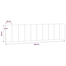 vidaXL Kopfteil-Kissen "Hanko" Dunkelgrau 200 cm Samt