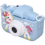 Kinderspielzeug für Digitale Videokamera, Niedliche Cartoon Gemusterte Digitale Foto -Video -Aufnahme Camcorder, Tragbare Kamera für Kind, mit Süßem Aussehen für Kinder (Blau)