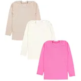 TupTam Mädchen Langarmshirt 3er Pack Langarm Unterhemden Basic Unterwäsche Shirts Unterhemd, Farbe: 3er Pack Pink/Ecru/Beige, Größe: 110 - 110