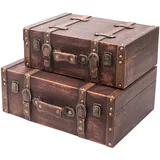 HMF Aufbewahrungsbox Vintage Koffer 38 + 44 cm 2-tlg. bunt