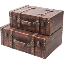 HMF Aufbewahrungsbox Vintage Koffer 38 + 44 cm 2-tlg. bunt